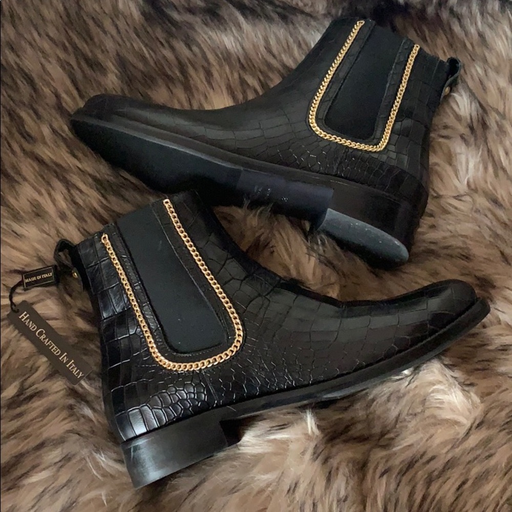 Italian Croc Chelsea Boots